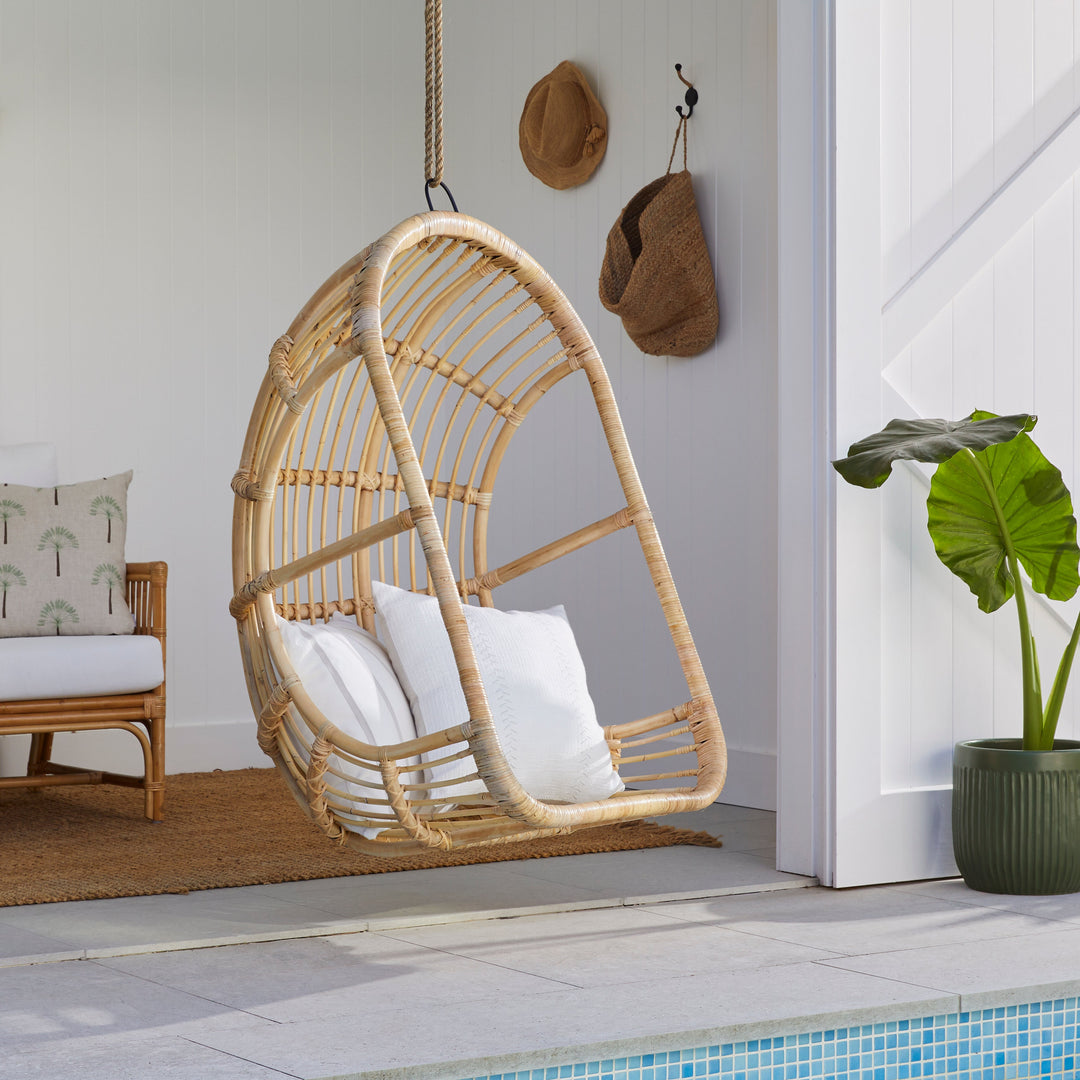 Balinese Natural Rattan Hanging Egg Chair