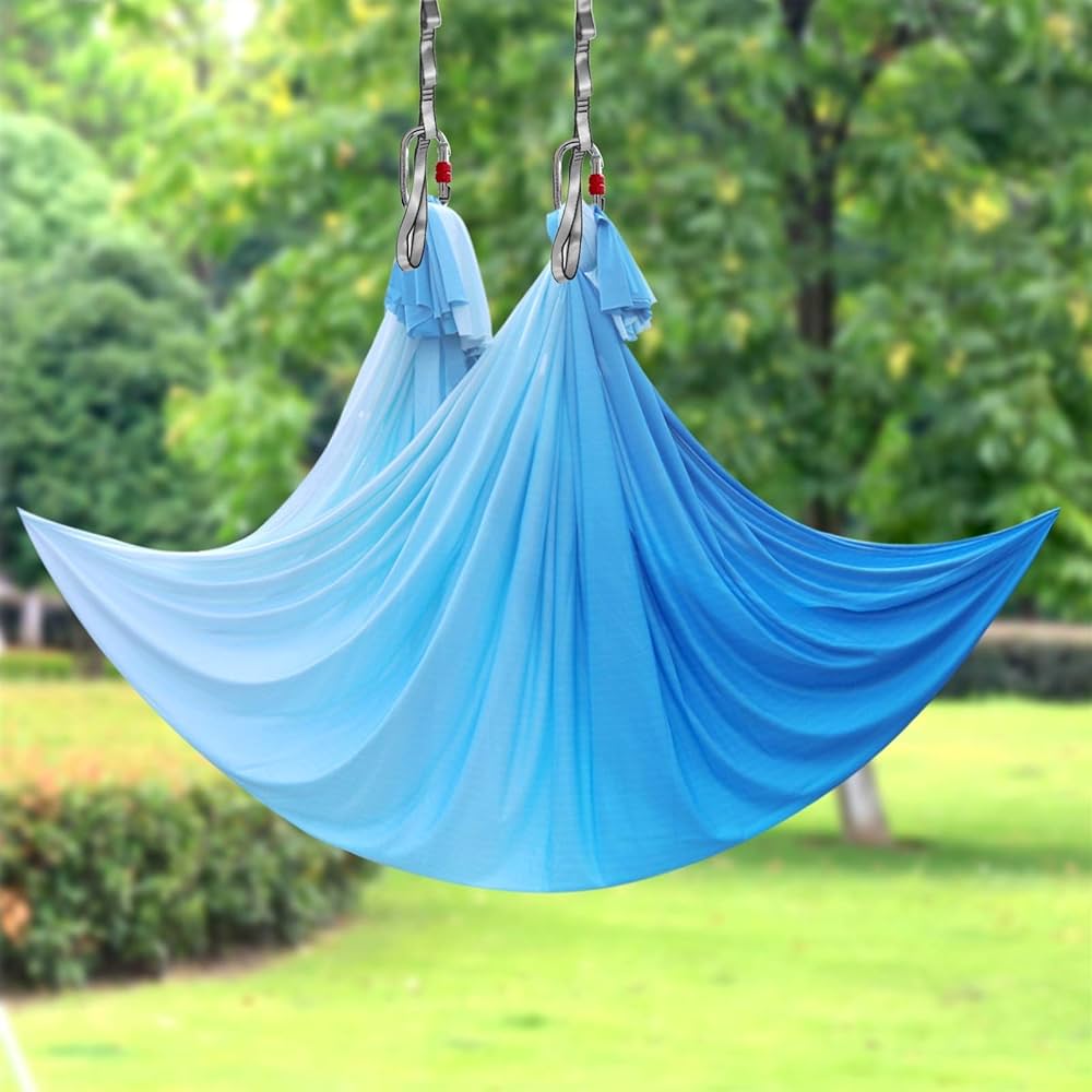 Large Tritone Silky Nylon Wrap Swing Light Blue - 450x250cm