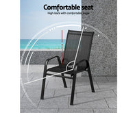 2x Stackable Bistro Lounge Chairs Outdoors