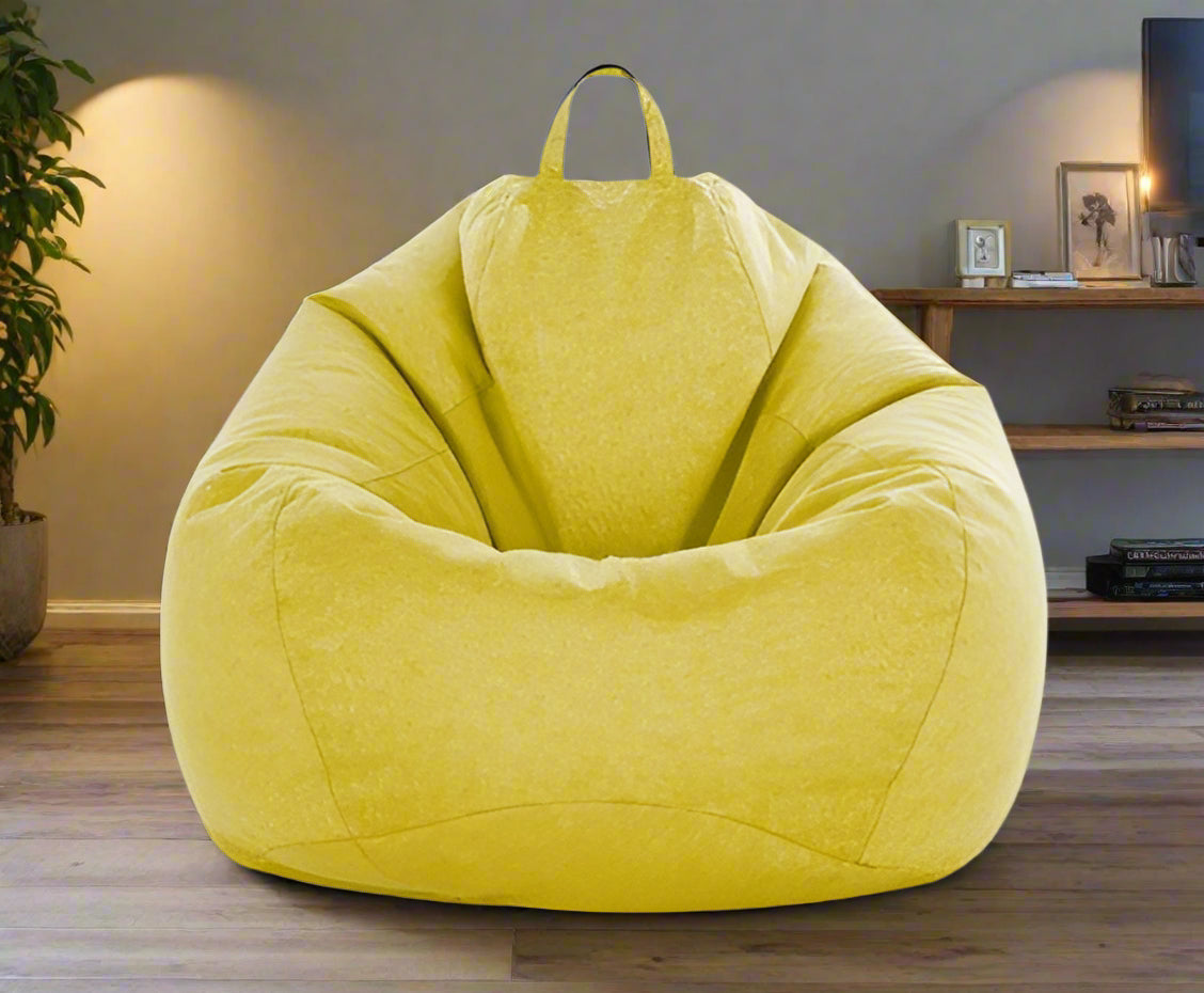 Yellow Abstract - Sustainably Made Bean Bag Chair Cover