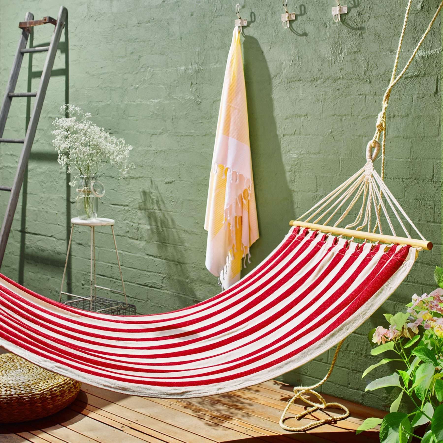 Borne Red and Natural Striped Hammock - Siesta Hammocks