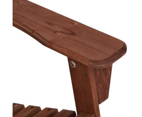 Double Wooden Outdoor Beach Deck Chair