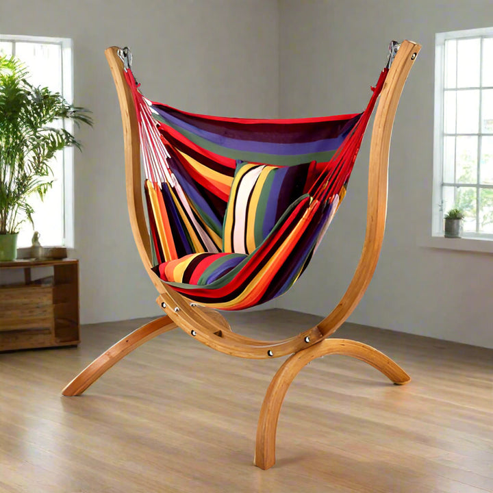 Hammock Chair with Wooden Hammock Stand
