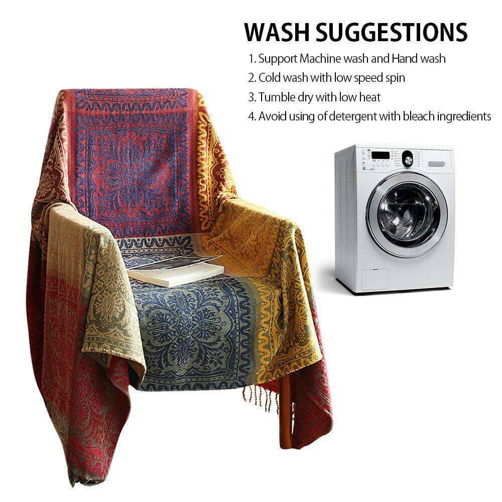Multi Colour Large Bohemian Boho Throw Blanket