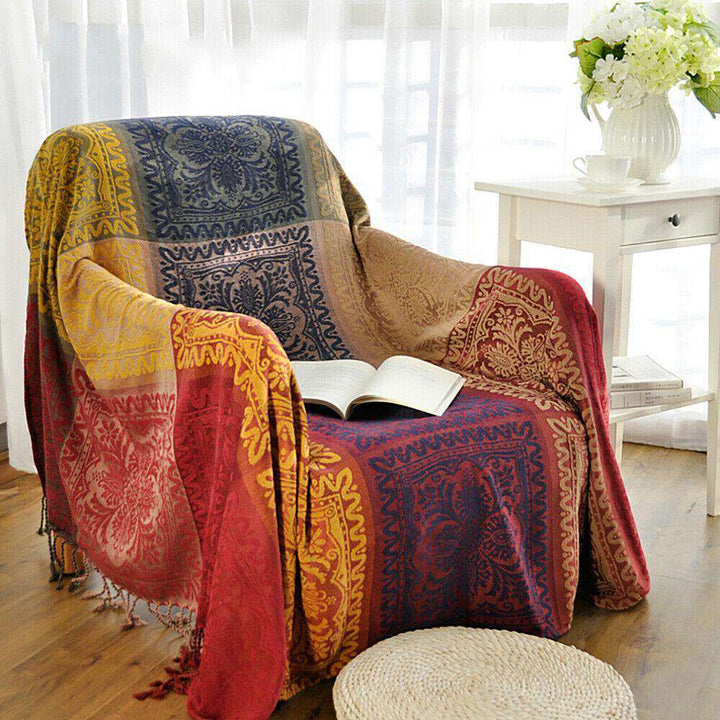 Multi Colour Large Bohemian Boho Throw Blanket