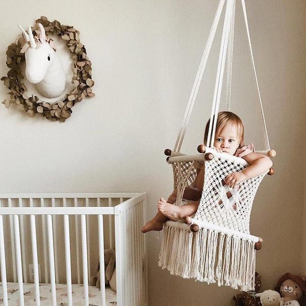 Handmade Macrame Baby Swing Chair Safe, Stylish, and Perfect for