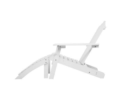 Outdoor White Garden Wood Bench Set
