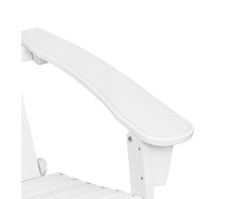 Outdoor White Garden Wood Bench Set