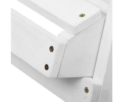 Outdoor White Garden Wood Bench Set