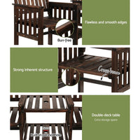 Classic Wooden Loveseat and Table – Ideal for Garden & Patio