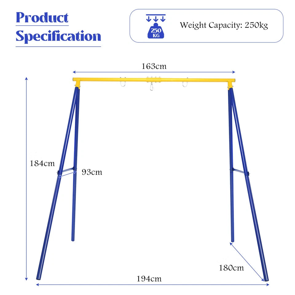 250 KG Heavy Duty A-Frame Steel Swing Frame with Ground Stakes