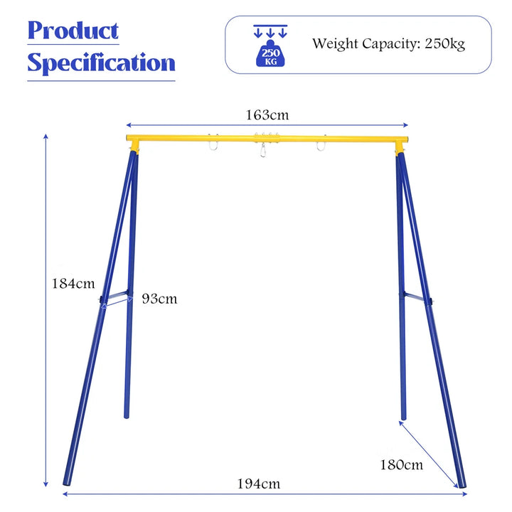 250 KG Heavy Duty A-Frame Steel Swing Frame with Ground Stakes