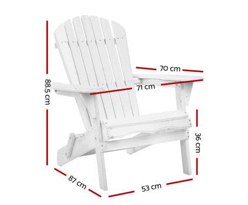 Single Foldable White Deck Chair