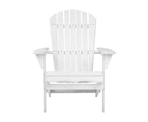 Single Foldable White Deck Chair