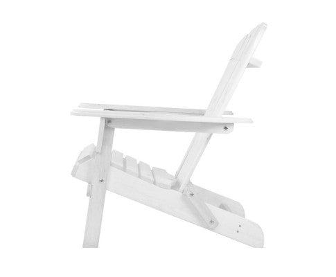 Single Foldable White Deck Chair