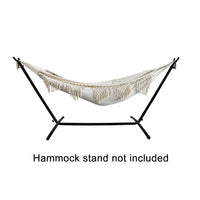Large White Canvas Hammock with Tassels