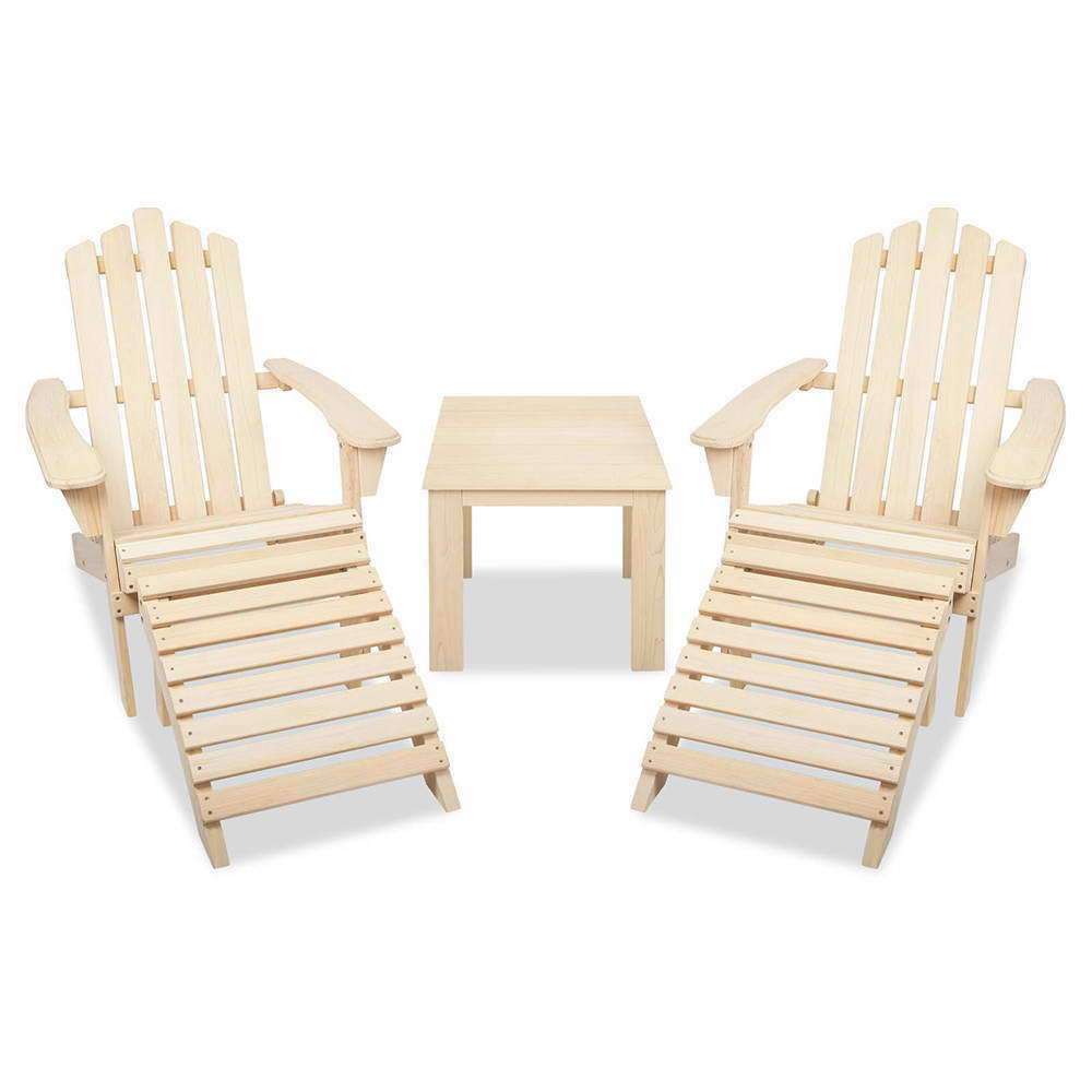 5 PC Natural Set Chairs & Side Table