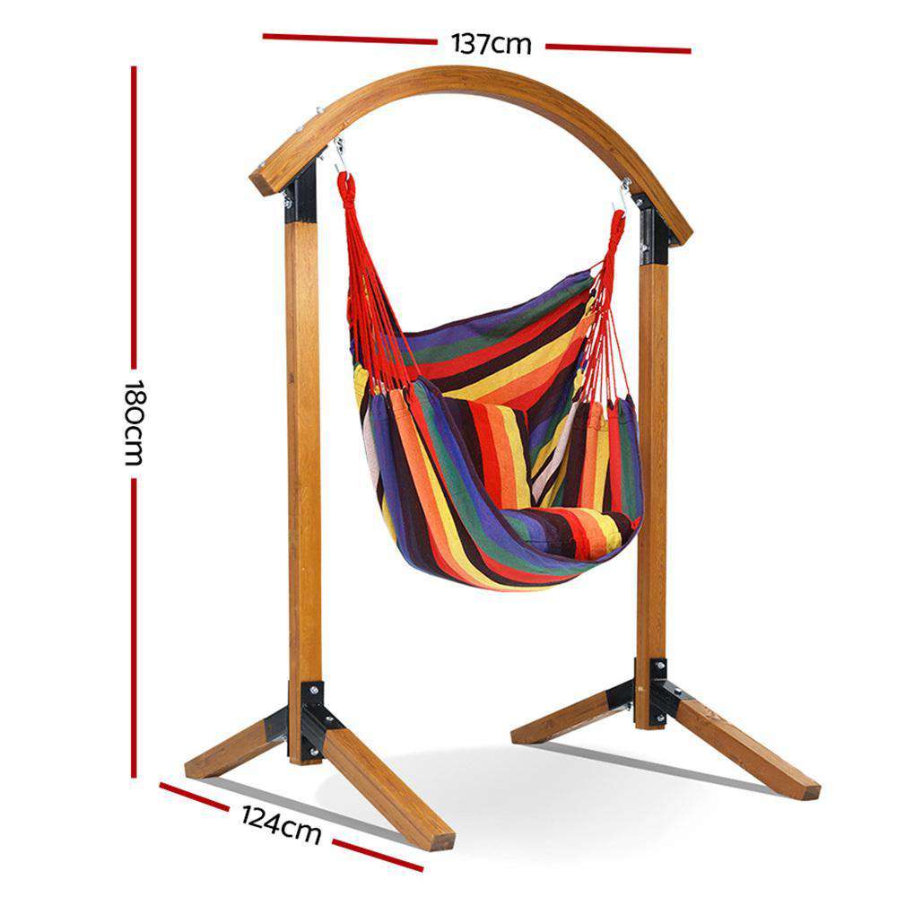 Cotton Hammock Chair with Wooden Stand Siesta Hammocks