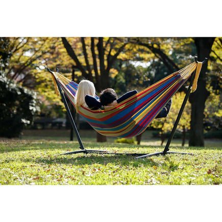 Double Cotton Hammock with Stand (Tropical)-Not Applicable-Siesta Hammocks