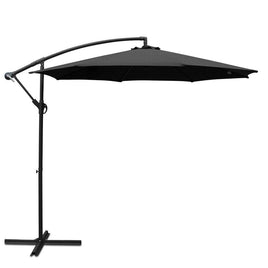 Instahut 3M Cantilevered Outdoor Umbrella - Black-Siesta Hammocks