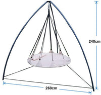 150cm Beige Open Hangout with Curved Tripod Stand dimensions