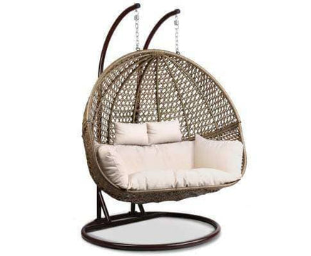Outdoor Double Hanging Swing Chair - Brown-VIC $239.80-Siesta Hammocks