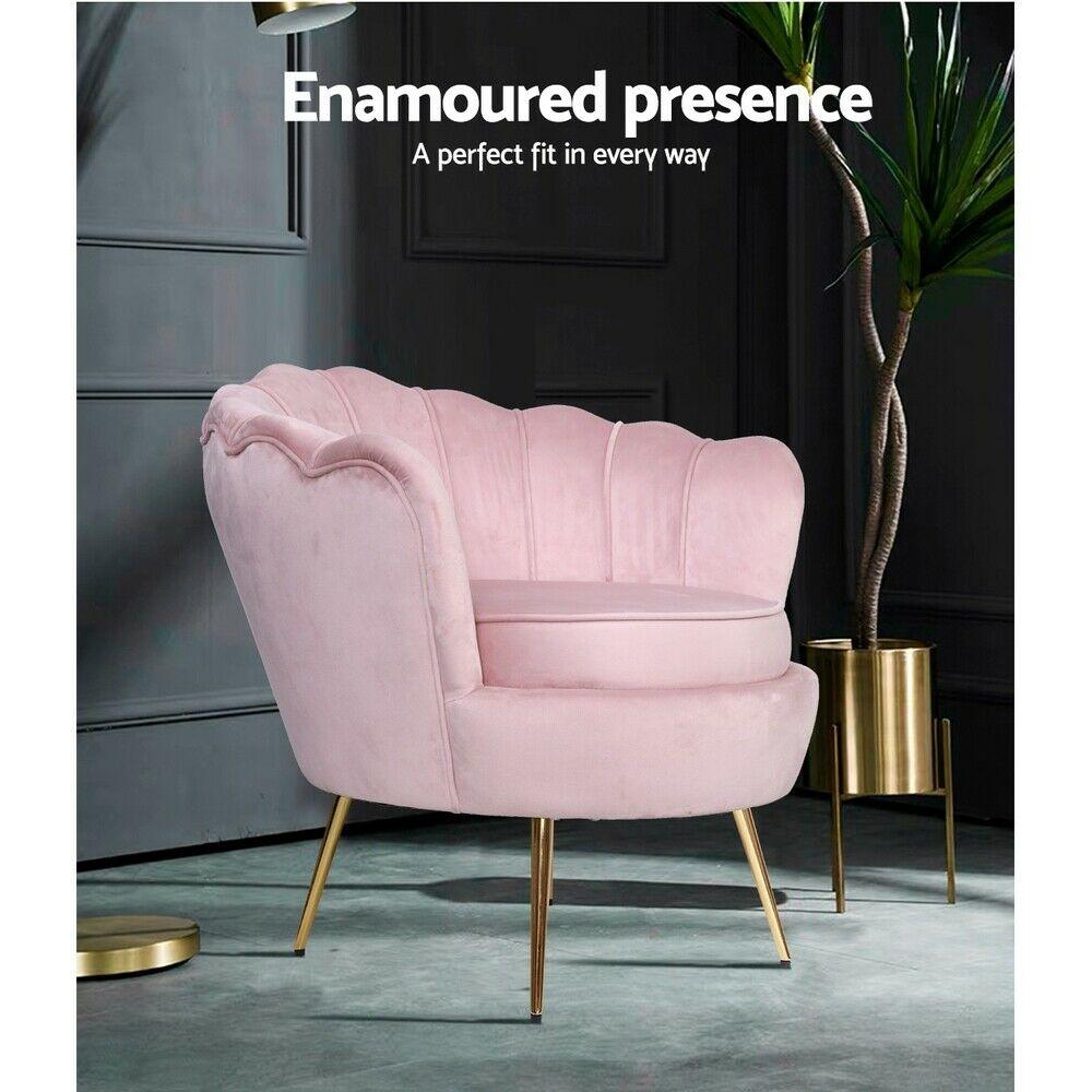 Single Accent Armchair Lounge Chair in Pink Colour