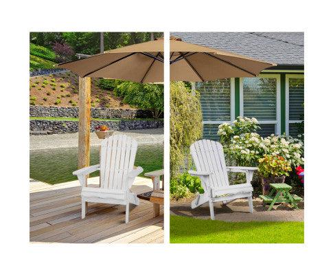 Single Foldable White Deck Chair