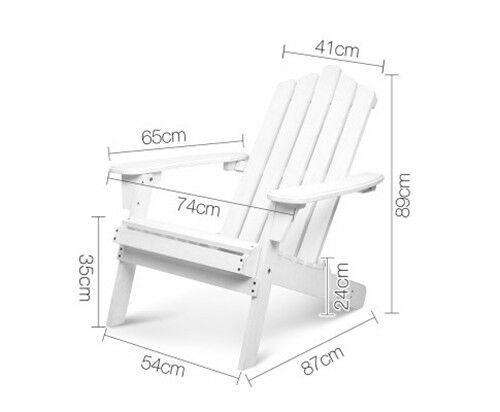 White Foldable Deck Chair & Side Table