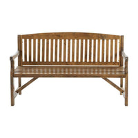 Wooden Garden Bench Chair Natural Outdoor Furniture Décor Patio Deck 3 Seater-Siesta Hammocks
