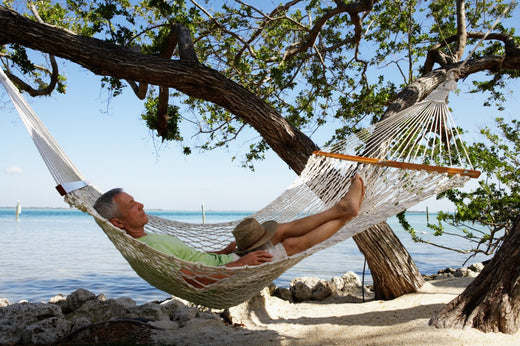 chill your dad out on a hammock
