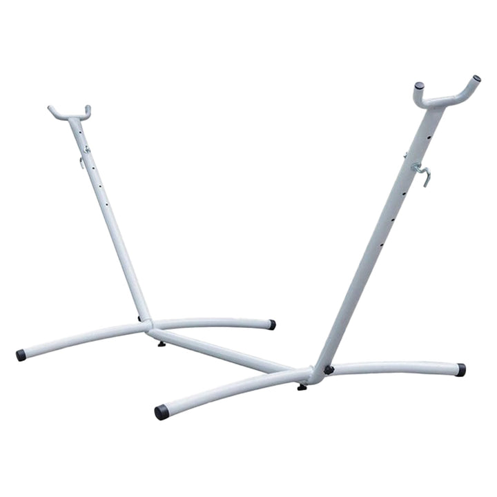 10 Ft White Universal Steel Hammock Stand & Double Size Crimson Hammock