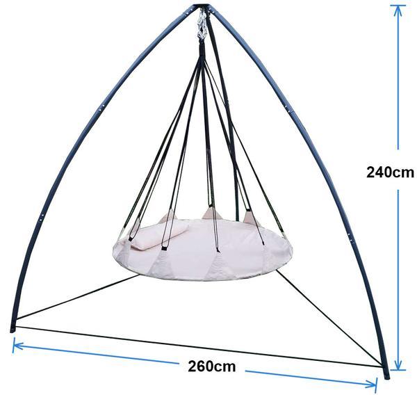 150cm Beige Open Hangout with Curved Tripod Stand