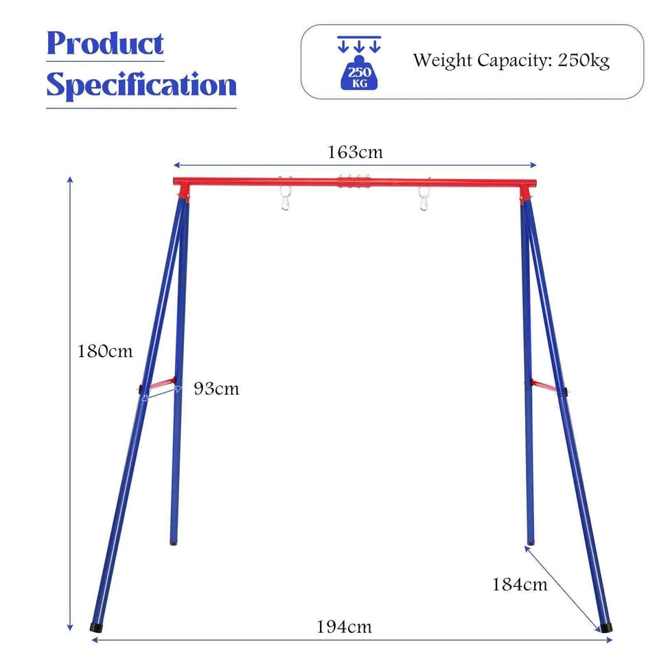 250 KG Heavy Duty A-Frame Steel Swing Frame with Ground Stakes