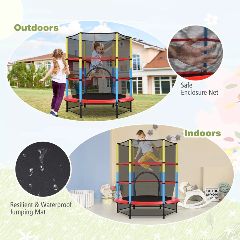 4.5 FT Kids Mini Trampoline 45 KG Max Capacity