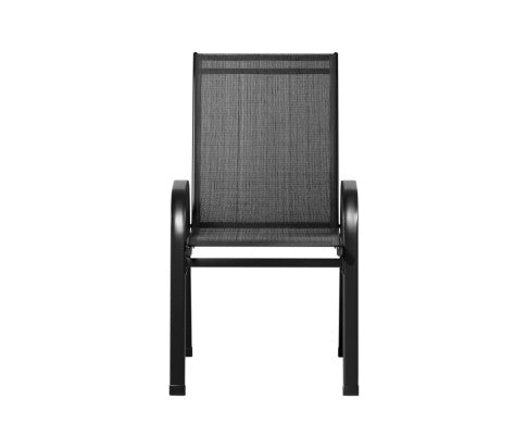4x Stackable Bistro Lounge Chairs Outdoors