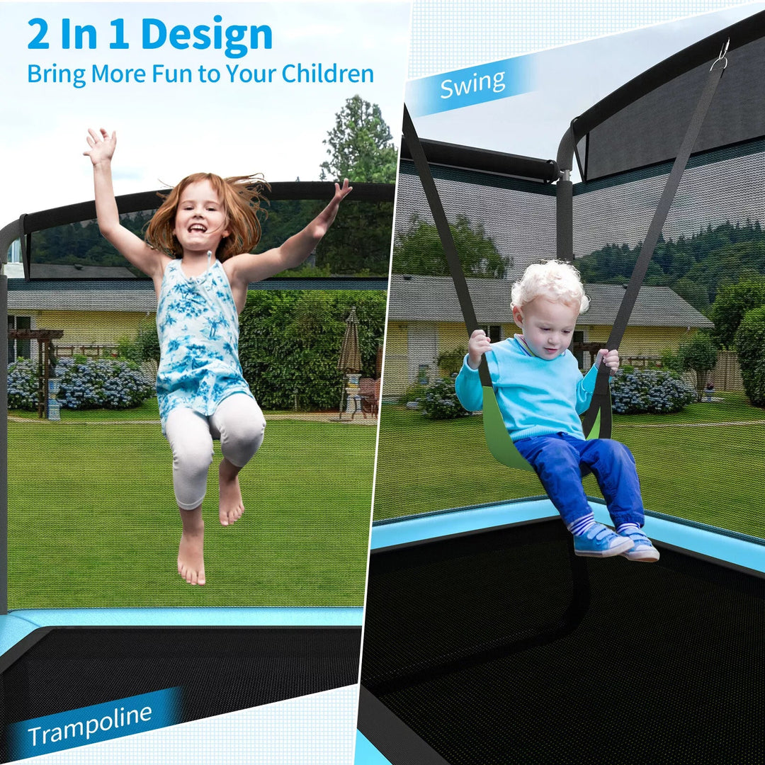 6 FT Kids Recreational Trampoline with Swing Safety Enclosure