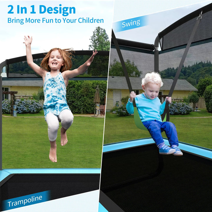 6 FT Kids Recreational Trampoline with Swing Safety Enclosure