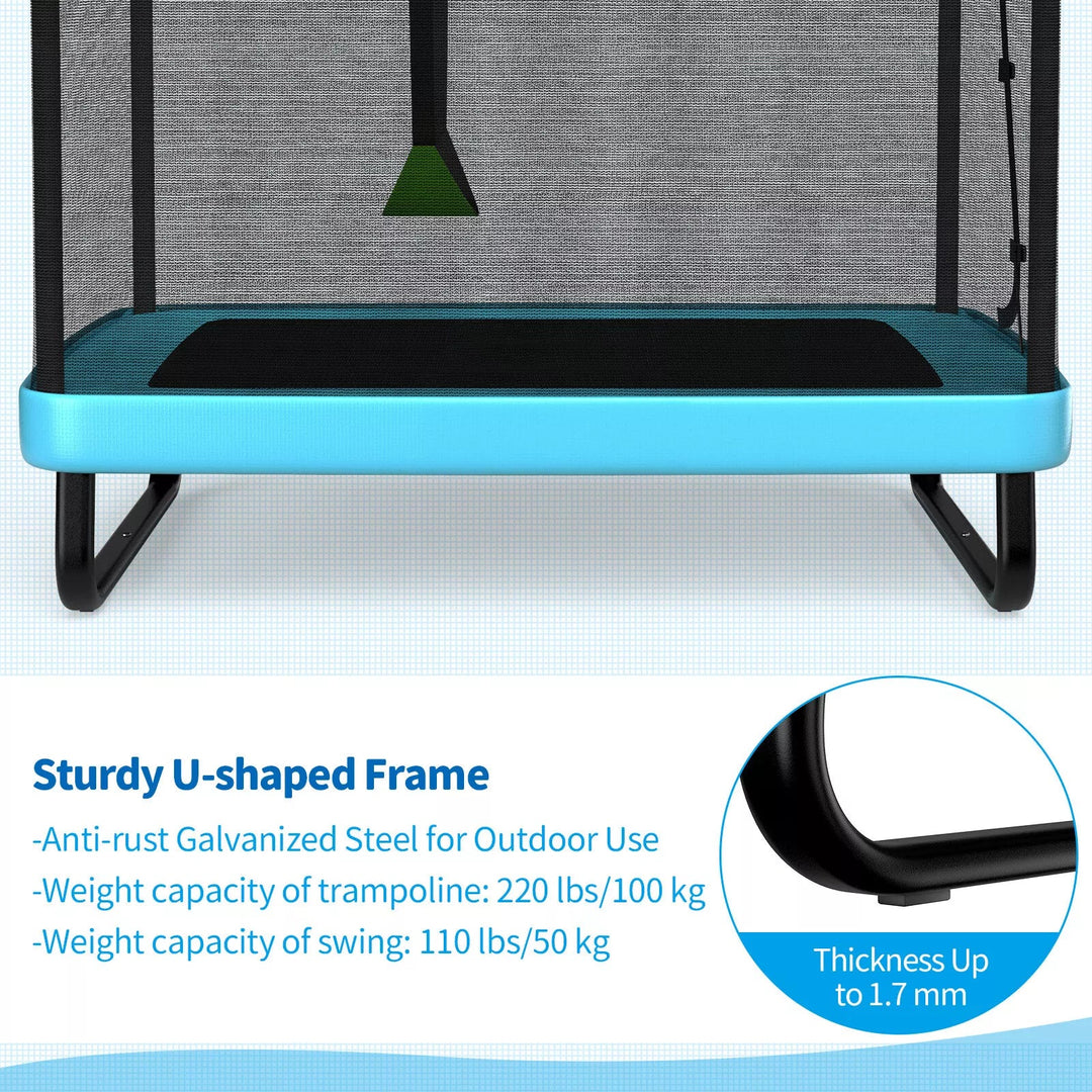 6 FT Kids Recreational Trampoline with Swing Safety Enclosure