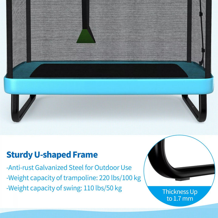 6 FT Kids Recreational Trampoline with Swing Safety Enclosure