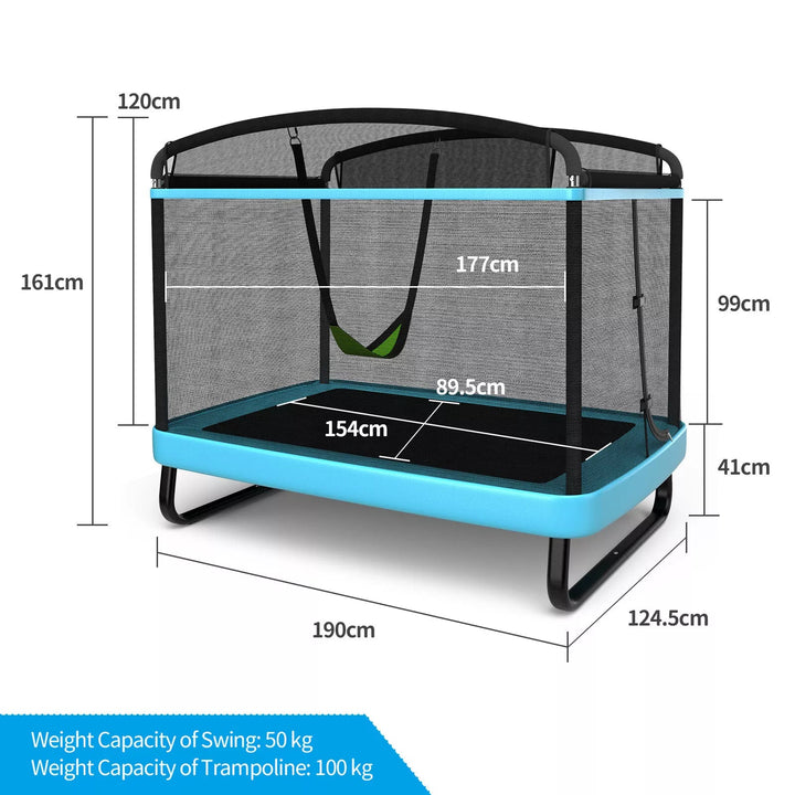 6 FT Kids Recreational Trampoline with Swing Safety Enclosure