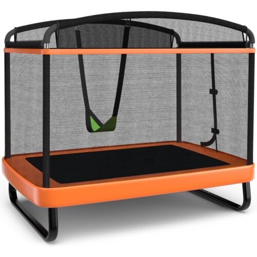 6 FT Kids Recreational Trampoline with Swing Safety Enclosure