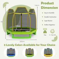 7 FT Hexagonal Kids Safety Net Recreational Outdoor Trampoline