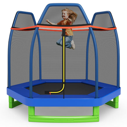 7 FT Hexagonal Kids Safety Net Recreational Outdoor Trampoline
