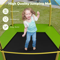 7 FT Hexagonal Kids Safety Net Recreational Outdoor Trampoline