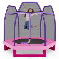 7 FT Hexagonal Kids Safety Net Recreational Outdoor Trampoline