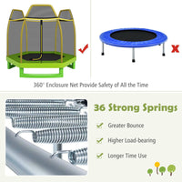 7 FT Hexagonal Kids Safety Net Recreational Outdoor Trampoline