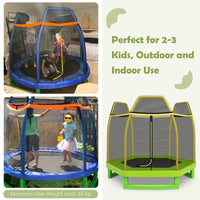 7 FT Hexagonal Kids Safety Net Recreational Outdoor Trampoline