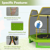7 FT Hexagonal Kids Safety Net Recreational Outdoor Trampoline