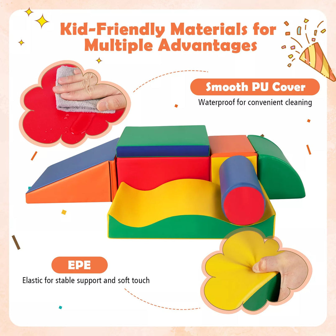 7 PCS Climbing and Crawl Play Set with Zip Cover
